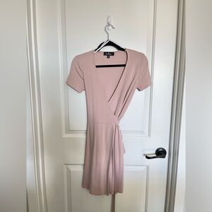 Lulu’s Exclusive Belvedere Blush Pink Wrap Mini Dress Size XS